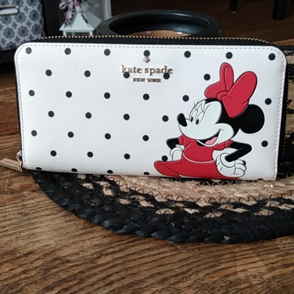 Kate Spade x Disney Polka Dot Minnie Mouse Large Continental Wallet